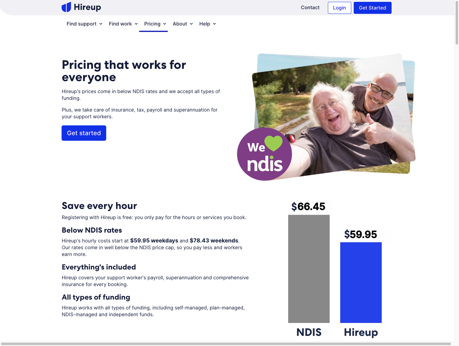 Hireup screenshot